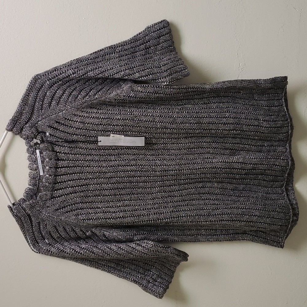 Tahari Henna Sweater Grey Melange Size L NWT